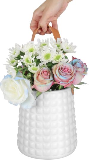 Plastic Vases for Flowers，Thickened Morden vases for Tables Centerpieces, vase for Home Decor, Crystal,Colorful and Clear Rose Large Vases Christmas Day Gifts (White)